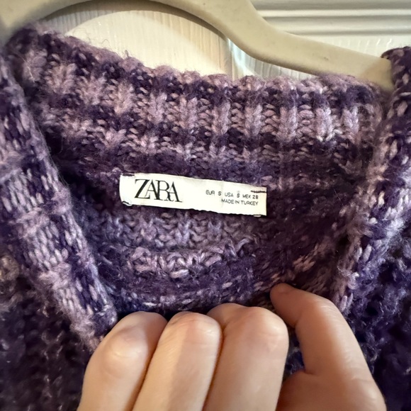 Zara Purple Striped Women's Sweater - Picture 4 of 5